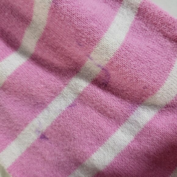 Victoria's Secret PINK Pink & White Striped Cardigan Sweater Medium Small Cotton - Picture 7 of 8